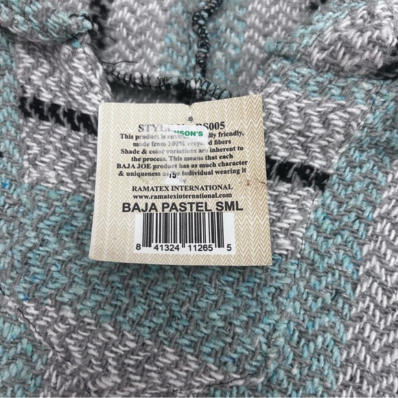 NWT Earth Ragz Baja Hoodie Poncho Original Made with 100% Recycled Fibers Small - Picture 10 of 10